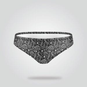 Elegant Black Floral Bikini Bottom