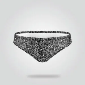 Elegant Black Floral Bikini Bottom