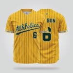 Oakland Athletics Gold Pinstripe Baseball Jersey
