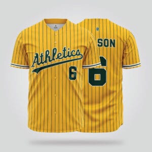 Oakland Athletics Gold Pinstripe Baseball Jersey