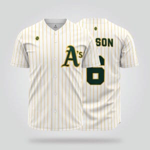 Oakland Athletics White Pinstripe Baseball Jersey