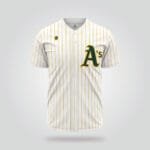 Oakland Athletics White Pinstripe Baseball Jersey