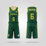 Australia National Green Basketball Uniform