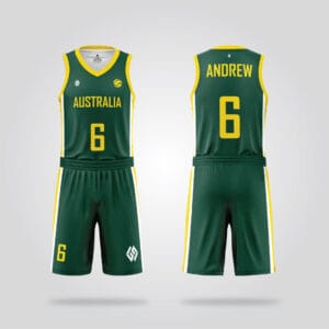 Australia National Green Basketball Uniform