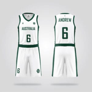 Australia Classic White Basketball Uniform