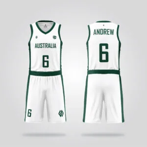 Australia Classic White Basketball Uniform