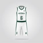 Australia Classic White Basketball Uniform