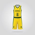 Australia National Gold Basketball Uniform