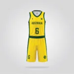 Australia National Gold Basketball Uniform