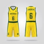 Australia National Gold Basketball Uniform