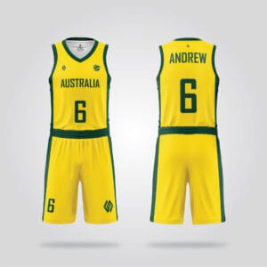 Australia National Gold Basketball Uniform