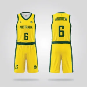Australia National Gold Basketball Uniform