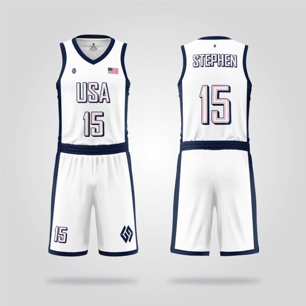 USA Classic White Basketball Uniform