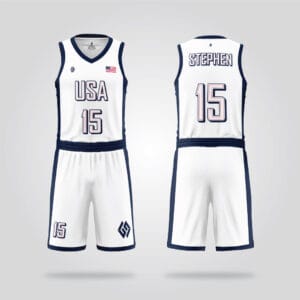 USA Classic White Basketball Uniform