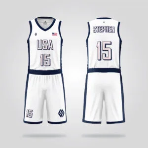 USA Classic White Basketball Uniform