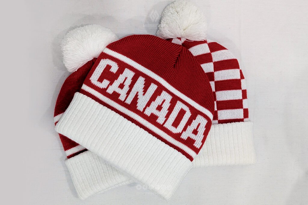 Custom Canada Knitted Pom-Pom Beanies