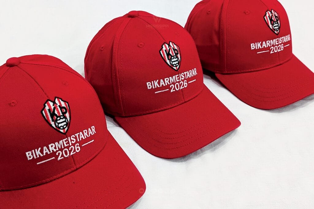 Custom Lifi-Prottur Red Embroidered Baseball Caps