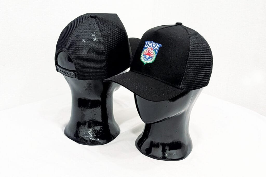 UMFA Custom Embroidered Black Mesh Caps